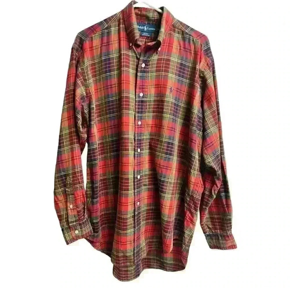 Ralph Lauren Blake Cotton Plaid Button Down Men's Medium - Picture 1 of 7